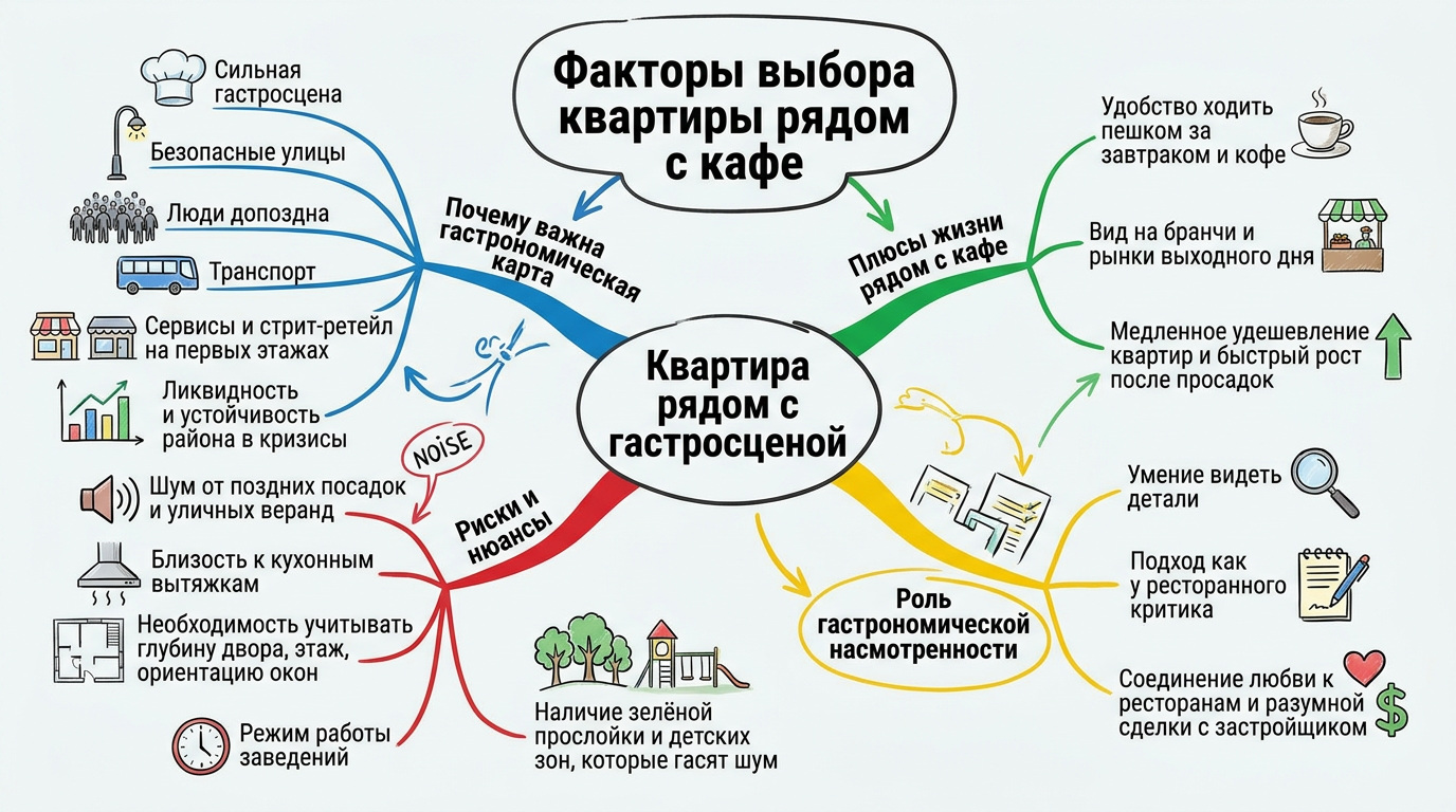 Факторы выбора квартиры рядом с кафе