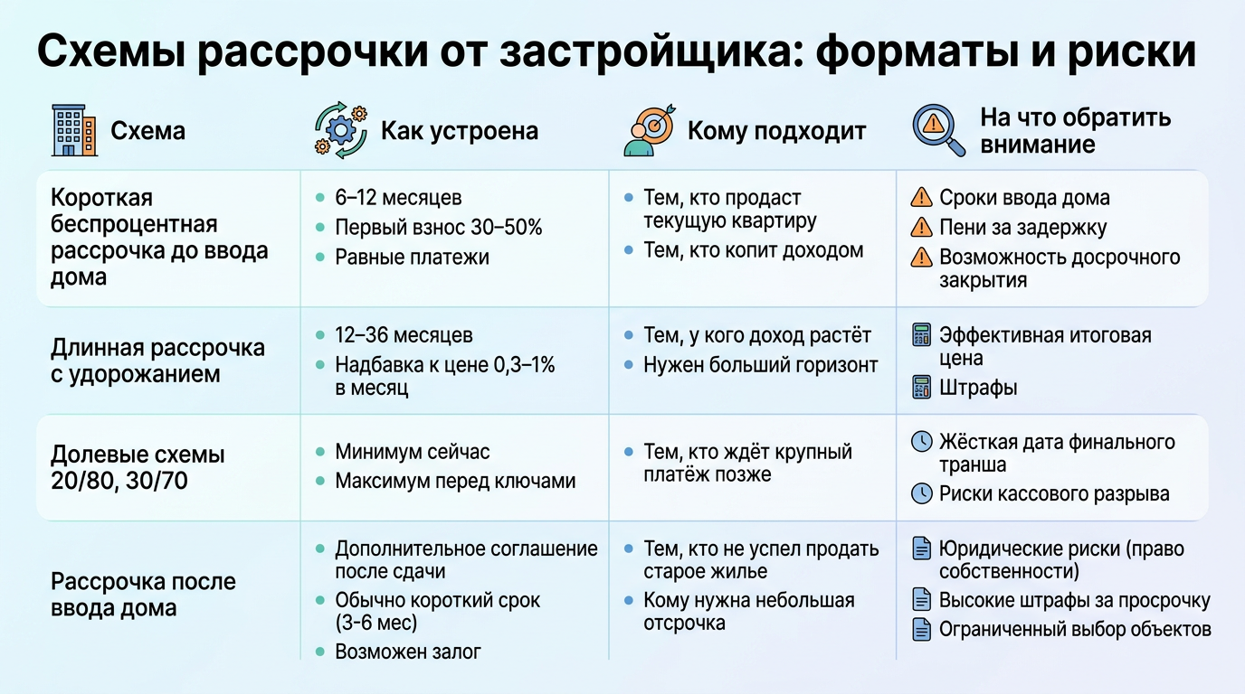 Схемы рассрочки от застройщика: форматы и риски